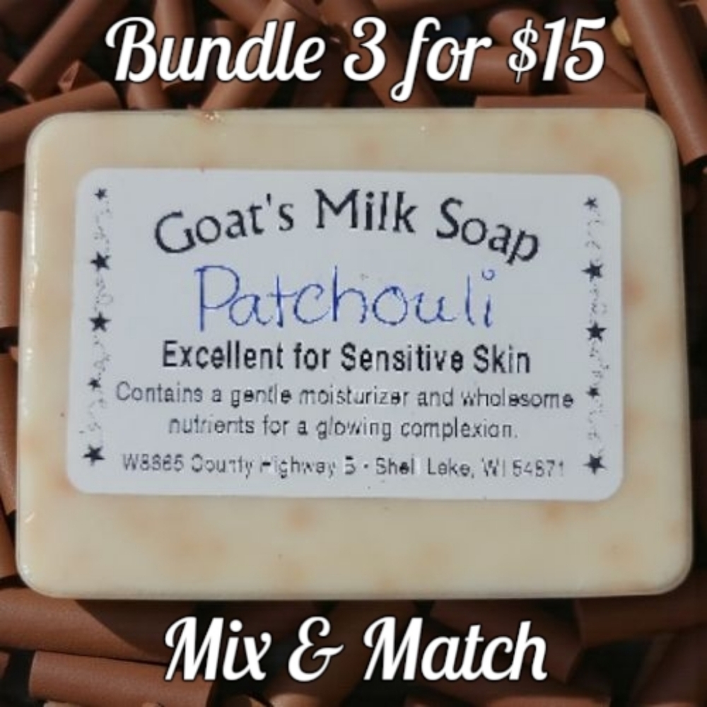 Home-made Amish Goat's Milk Soap Bar "Patchouli" Borntregers